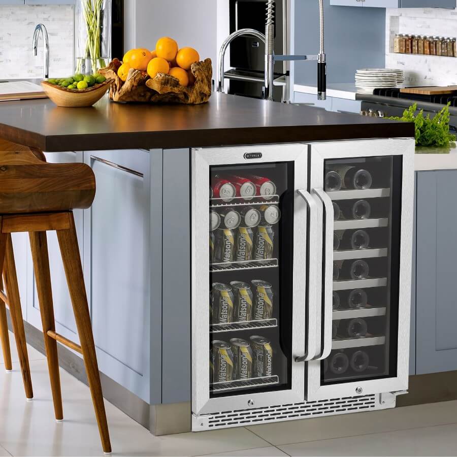 178 Can Stainless Steel Built In Compressor Beverage Cooler