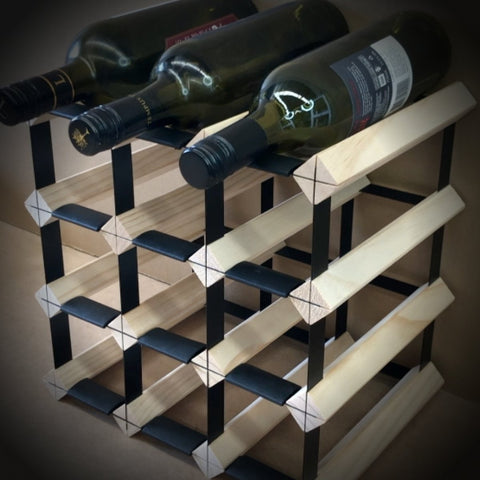 12 Bottle Timber Wine Rack | 3x3 Configuration