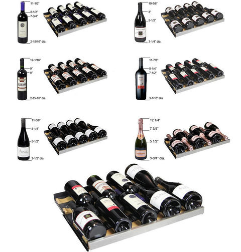 Allavino 47" Wide FlexCount II Tru-Vino 256 Bottle Dual Zone Stainless Steel Side-by-Side Wine Refrigerator 2X-VSWR128-1S20