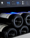 Allavino 47" Wide FlexCount II Tru-Vino 256 Bottle Dual Zone Stainless Steel Side-by-Side Wine Refrigerator 2X-VSWR128-1S20