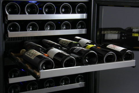 Allavino 47" Wide FlexCount II Tru-Vino 112 Bottle Dual-Zone Stainless Steel Side-by-Side Wine Refrigerator 2X-VSWR56-1S20
