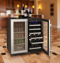 Allavino 30" Wide FlexCount II Tru-Vino 30 Bottle/88 Can Dual Zone Stainless Steel Side-by-Side Wine Refrigerator/Beverage Center 3Z-VSWB15-2S20