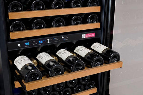Allavino 47" Wide FlexCount II Tru-Vino 112 Bottle Three Zone Black Side-by-Side Wine Refrigerator 3Z-VSWR5656-B20