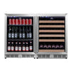 48 Inch Glass Door Side By Side Wine And Beverage Cooler Combo