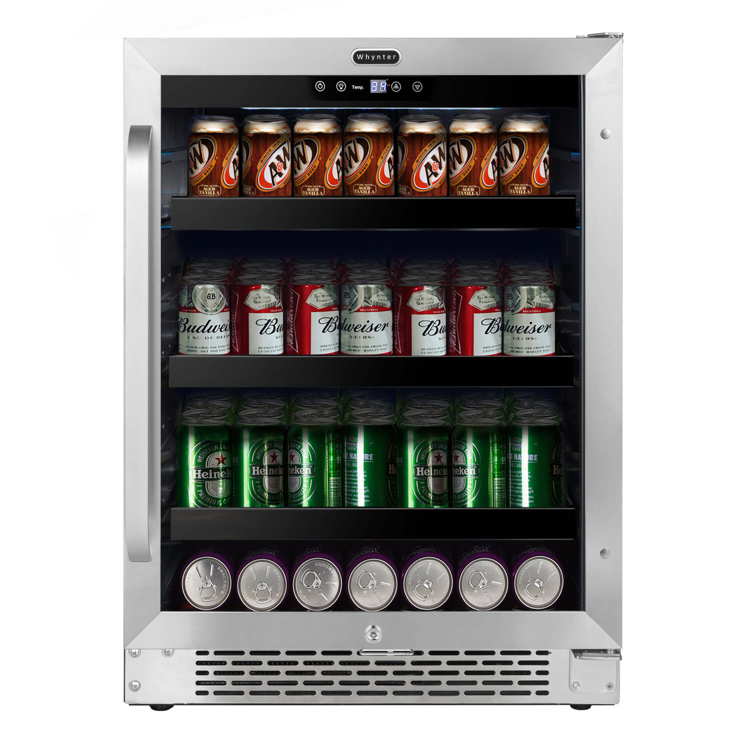 178 Can Stainless Steel Built In Compressor Beverage Cooler