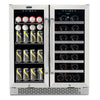 Whynter 30" Built-In French Door Dual Zone 33 Bottle Wine Refrigerator 88 Can Beverage Center BWB-3388FDS