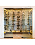 Floor-to-Ceiling Mounted Wine Rack Display — 1-Sided (63 Bottles)