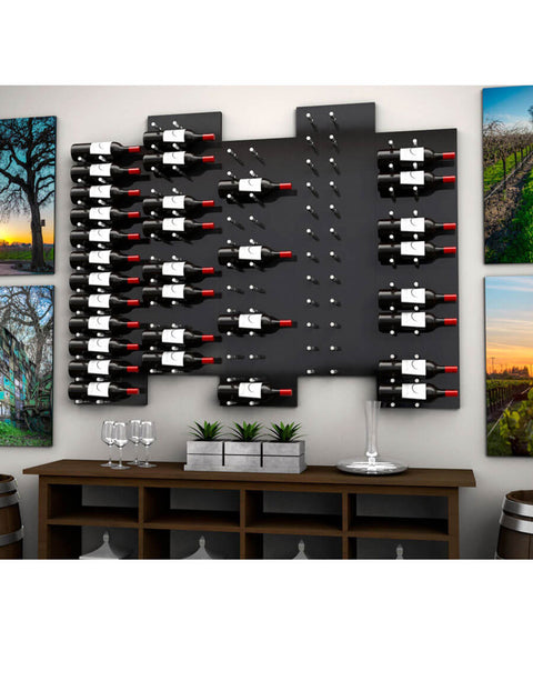 Fusion Panel Wine Rack—Black Acrylic (3 to 9 Bottles)