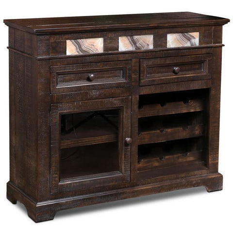 Crafters & Weavers Onyx Rustic Wine Cabinet CW8985-048