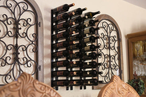 Straight Wall Rails – 1FT Metal Wine Rack (3 Bottles)