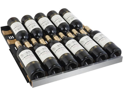 Allavino 24" Wide FlexCount II Tru-Vino 128 Bottle Single Zone Stainless Steel Left Hinge Wine Refrigerator VSWR128-1SL20