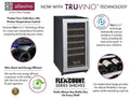 Allavino 15" Wide FlexCount II Tru-Vino 30 Bottle Single Zone Stainless Steel Left Hinge Wine Refrigerator VSWR30-1SL20