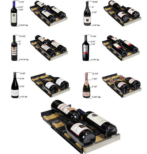 Allavino 24" Wide FlexCount II Tru-Vino 18 Bottle/66 Cans Dual Zone Stainless Steel Wine Refrigerator/Beverage Center VSWB-2SF20
