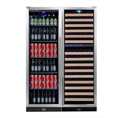 72" Tall Beer And Wine Refrigerator Combo With Glass Door