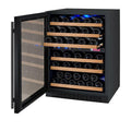 Allavino 24" Wide FlexCount II Tru-Vino 56 Bottle Dual Zone Black Left Hinge Wine Refrigerator VSWR56-2BL20